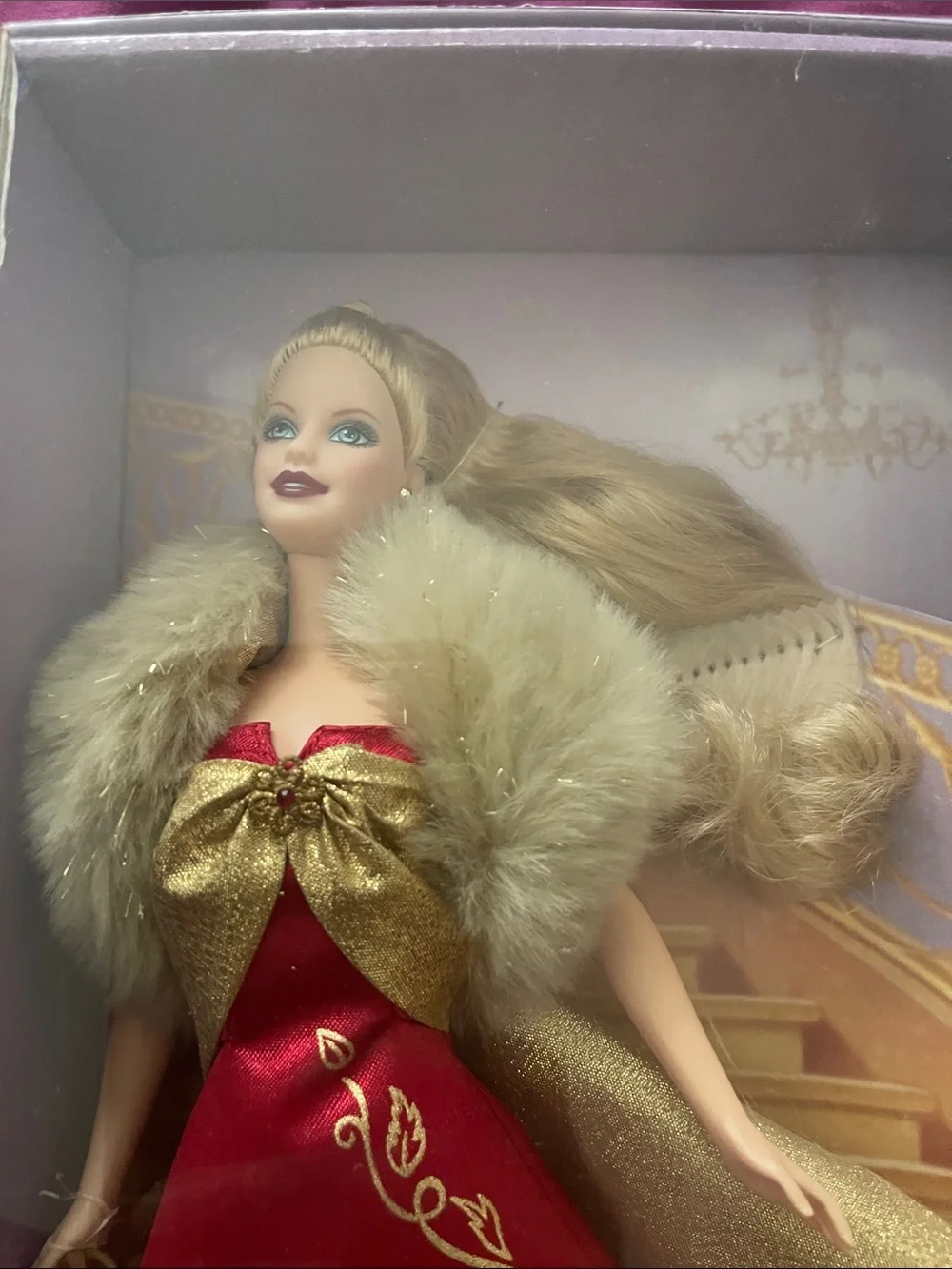 Barbie Red and Gold Holiday Gown Doll